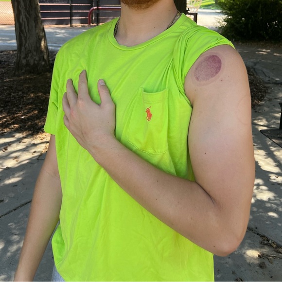 POLO RALPH LAUREN MEN CLASSIC FIT CREW NECK CHEST POCKET T SHIRT GREEN LIME PONY - Picture 13 of 16